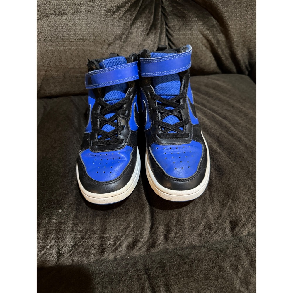 Nike Court Borough Mid 2 Black Royal Blue High Top Kids Shoes CD7783-404 13.5C